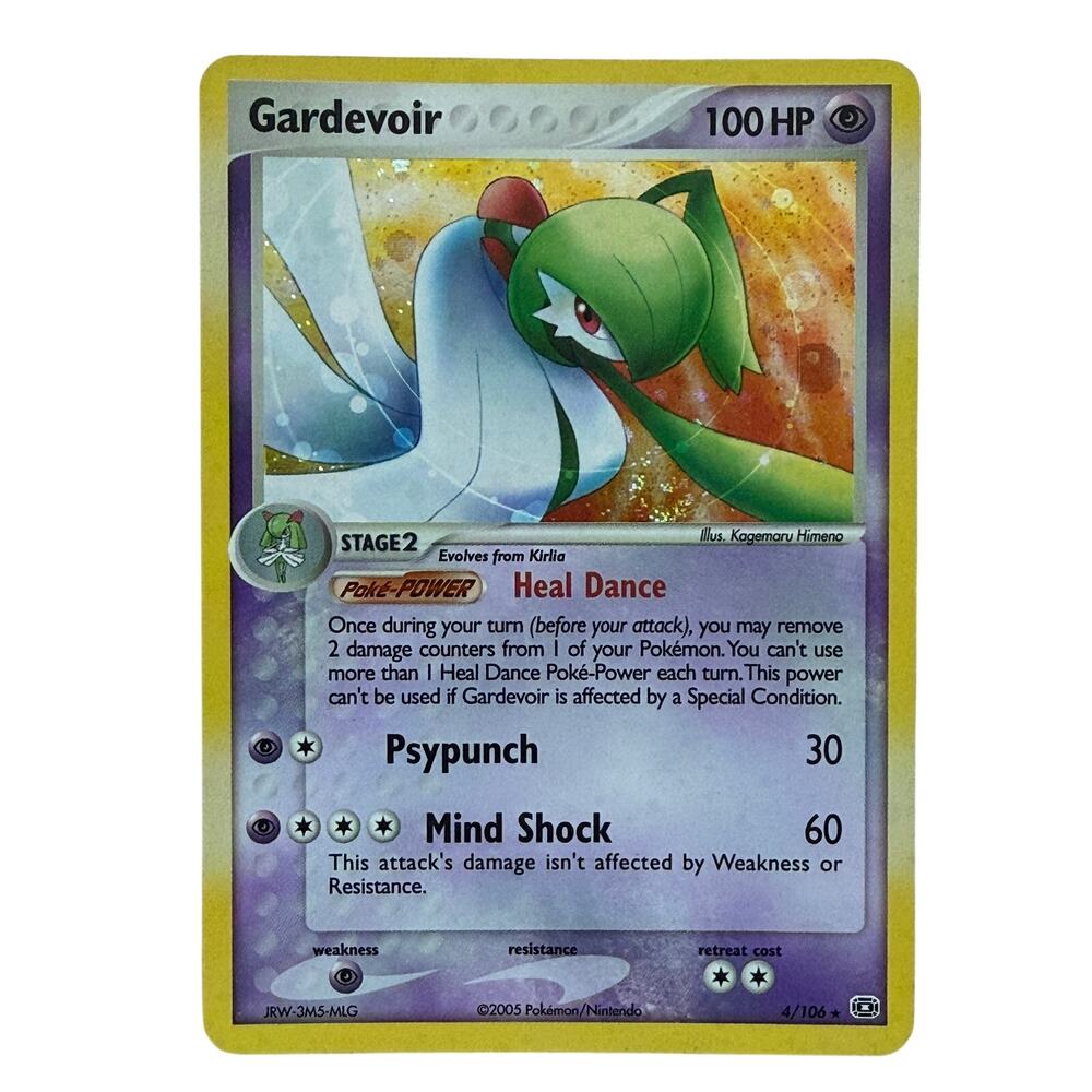 Pokémon TCG Gardevoir 4/106 Pokémon EX Emerald 2005 Holo Swirl Rare MP-LP